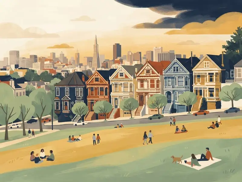 Illustration: Alamo Square and the Painted Ladies