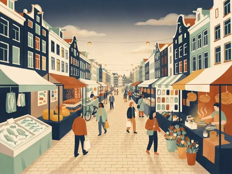 Illustrazione: Mercato di Albert Cuyp