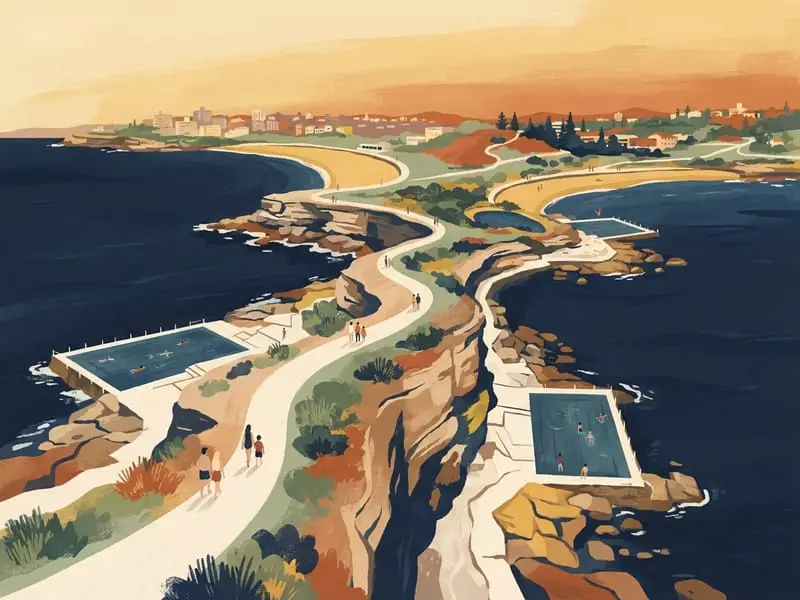 Illustration : Sentier côtier de Bondi à Coogee