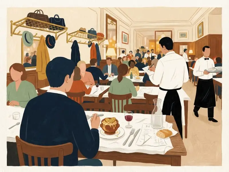 Ilustración: Un entrante en el Bouillon Chartier