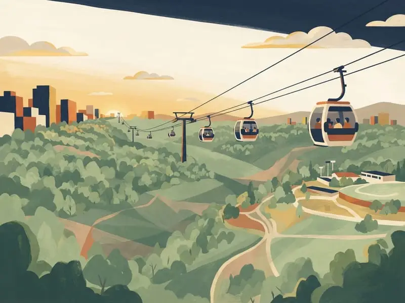 Illustration: Cablebús Line 3 over Chapultepec
