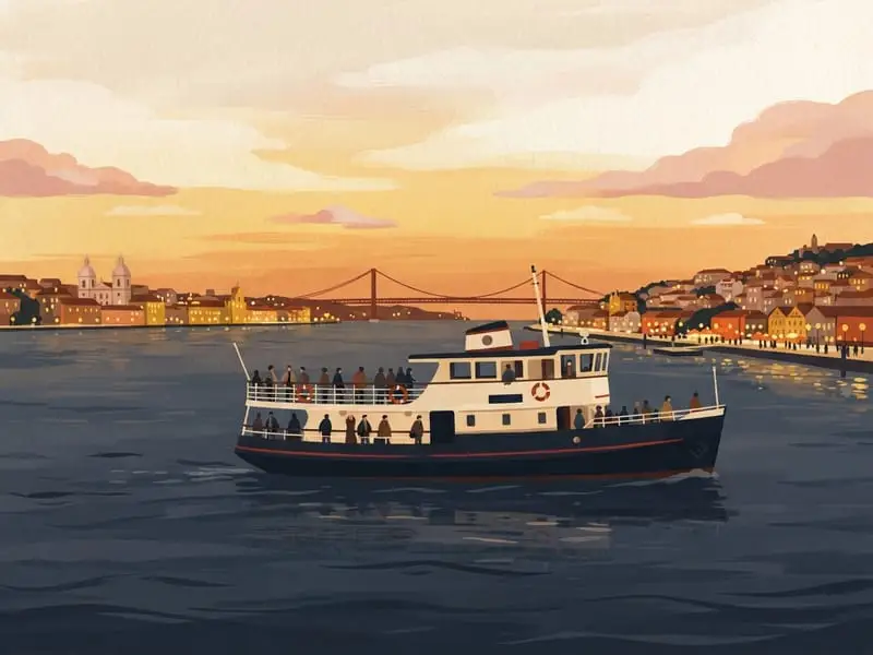 Ilustración: Ferry a Cacilhas