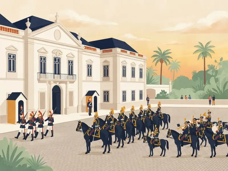 Ilustración: Cambio de guardia en el Palacio de Belém