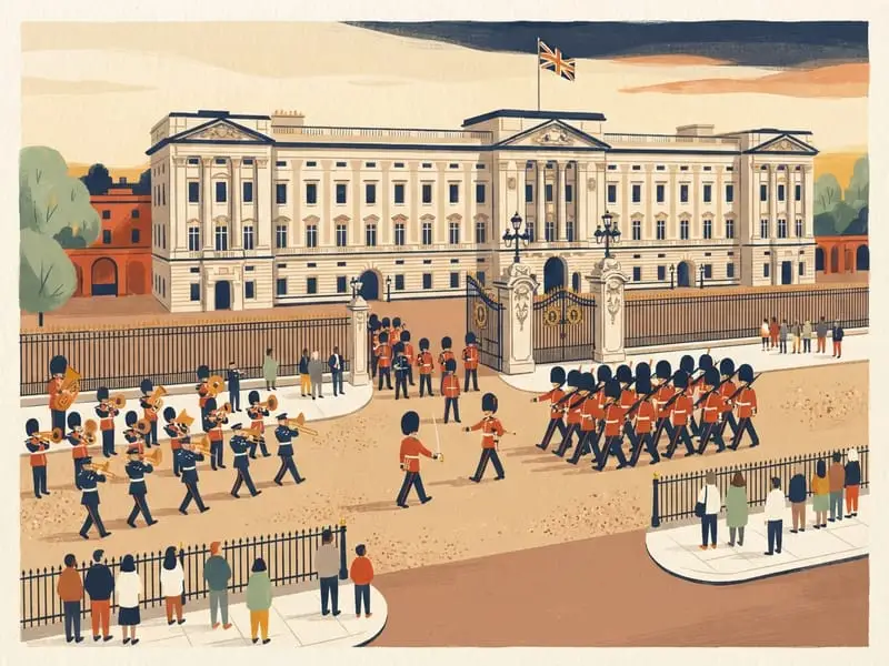 Illustrazione: Cambio della guardia a Buckingham Palace