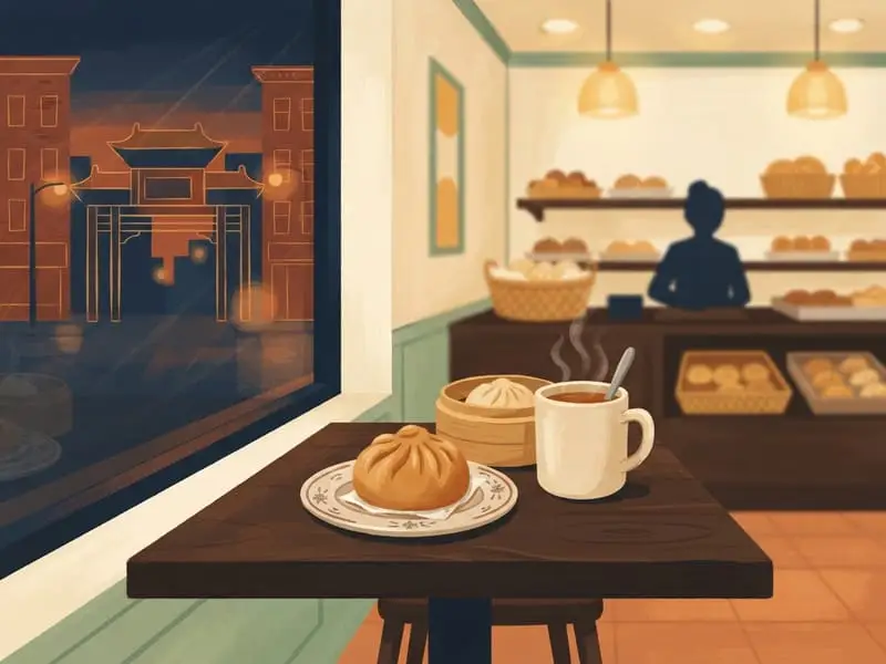 Ilustración: Bollo de cerdo asado en Chiu Quon Bakery