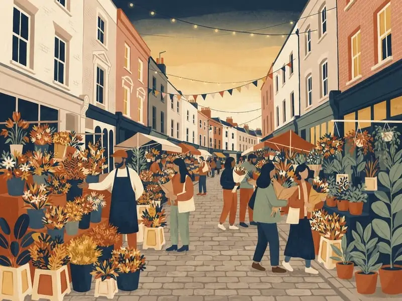 Illustrazione: Columbia Road Flower Market