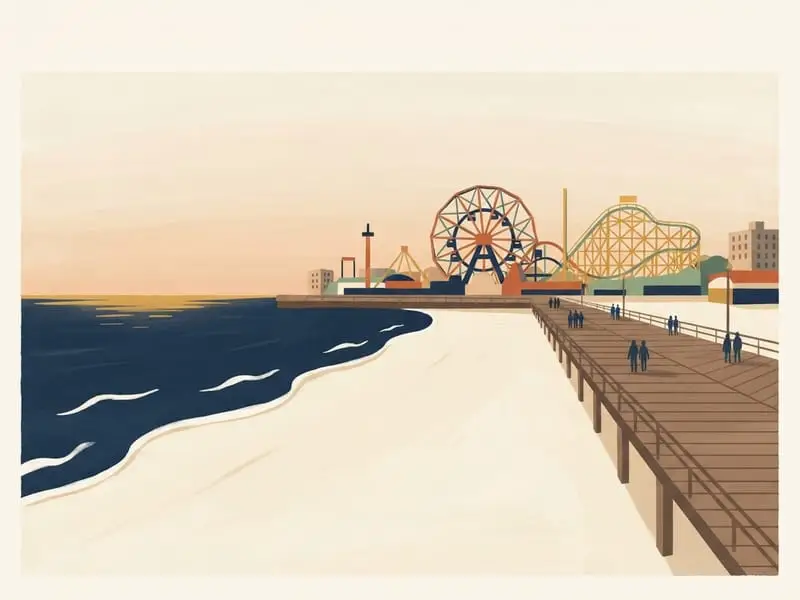 Ilustração: Coney Island Beach and Boardwalk