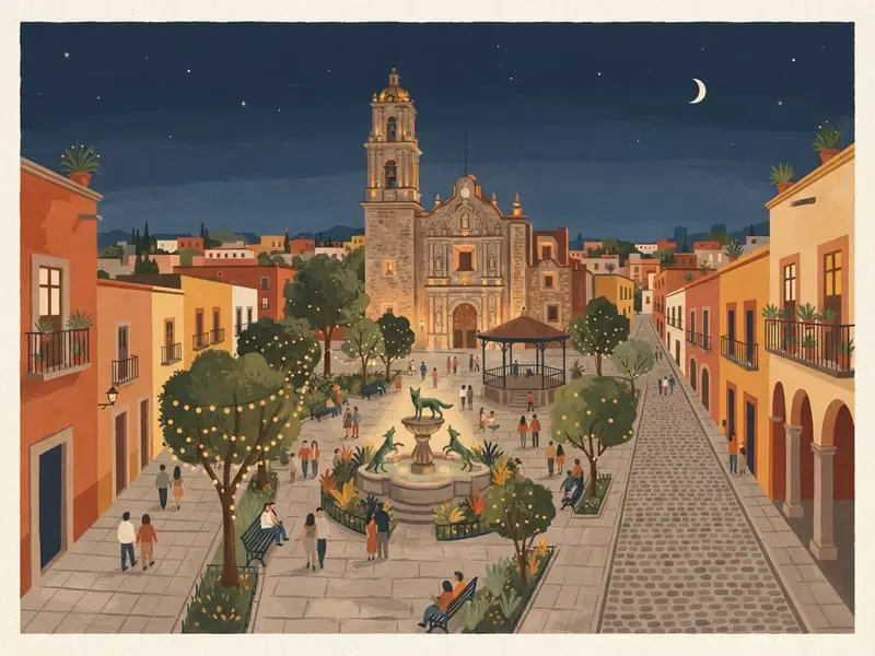 Illustration: Coyoacán: Jardín Centenario and Plaza Hidalgo