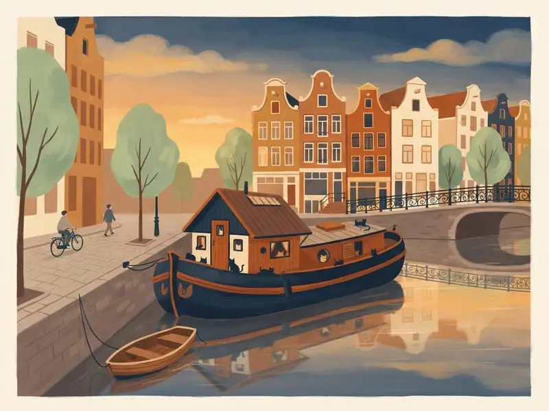 Illustrazione: De Poezenboot (la barca dei gatti)