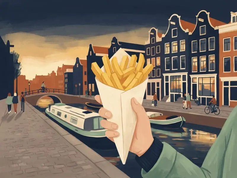 Ilustración: Cucurucho de patatas fritas en Fabel Friet