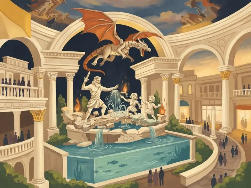 Illustration: Fall of Atlantis show and aquarium