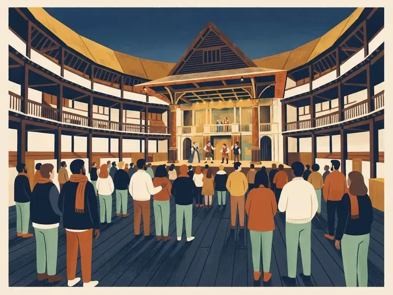 Illustrazione: Biglietto in piedi allo Shakespeare's Globe