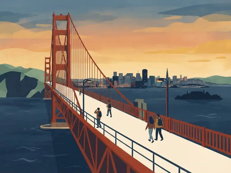 Illustration: Golden Gate Bridge walk