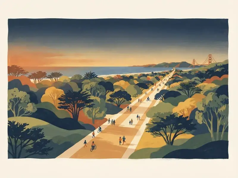 Illustration: Golden Gate Park and JFK Promenade