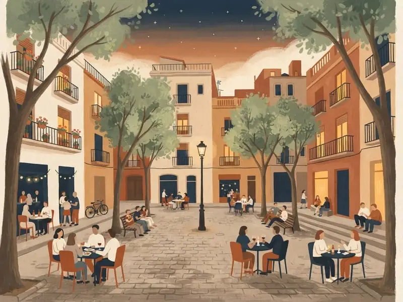 Illustration : Les places de Gràcia