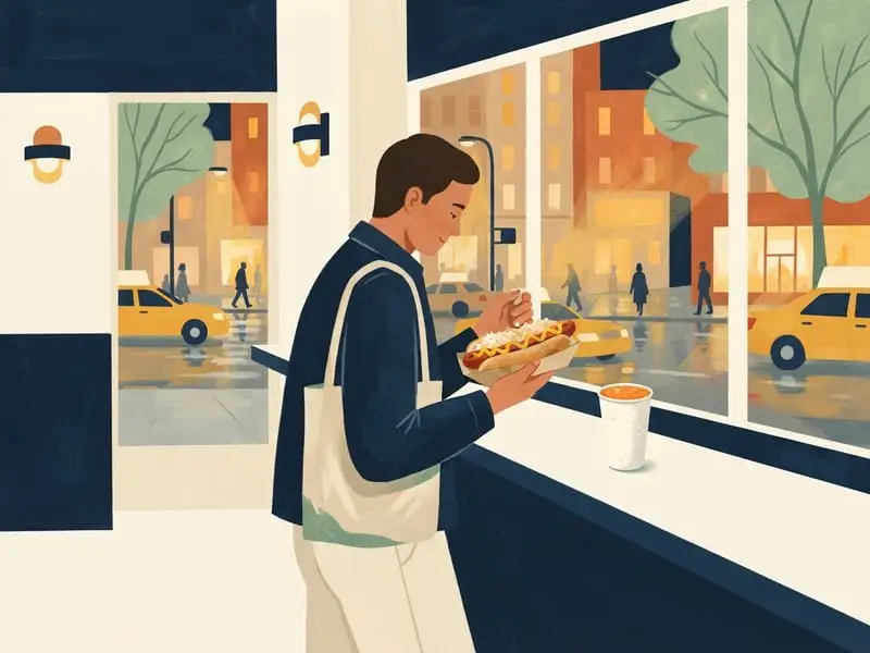 Ilustração: Salsicha do Gray's Papaya