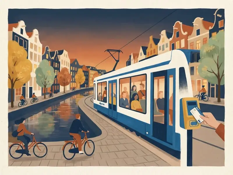 Illustrazione: Biglietto GVB da un'ora per i tram