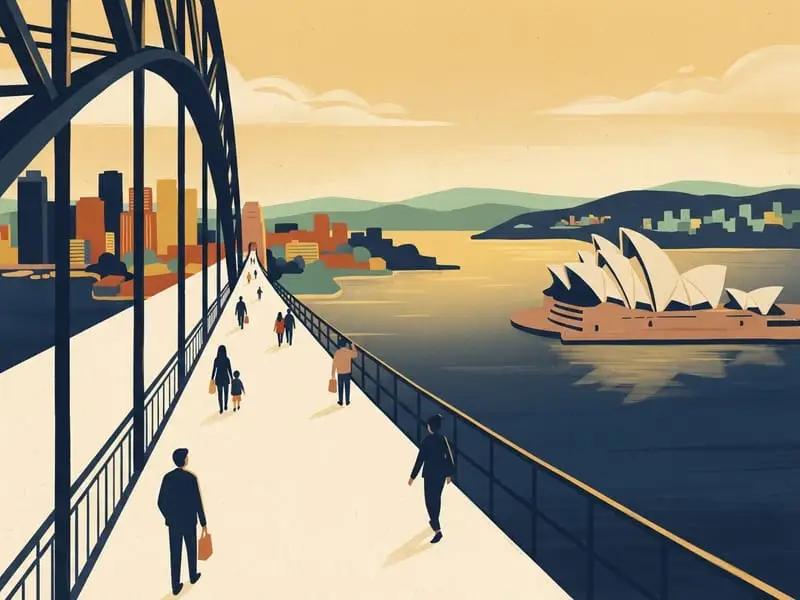 Illustration : Passerelle piétonne du Harbour Bridge