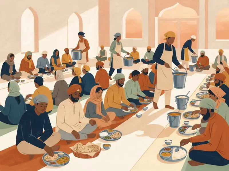 Ilustração: Langar no templo sikh de Hollywood