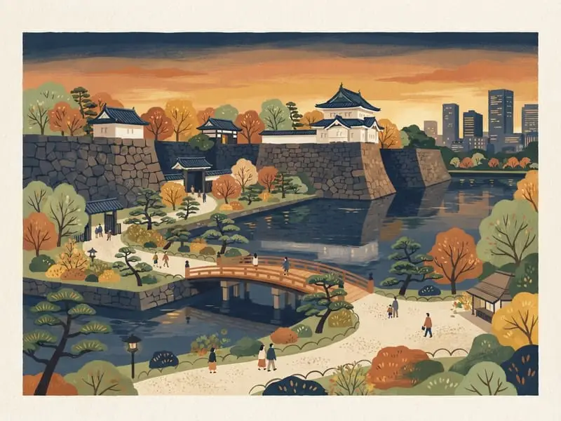 Ilustración: Jardines Este del Palacio Imperial
