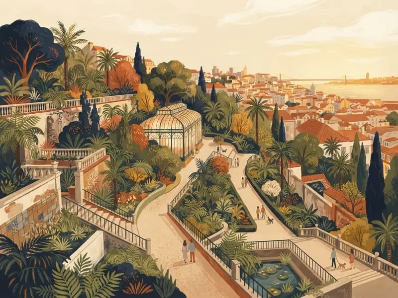 Ilustración: Jardim Botânico de Lisboa (domingo por la mañana)