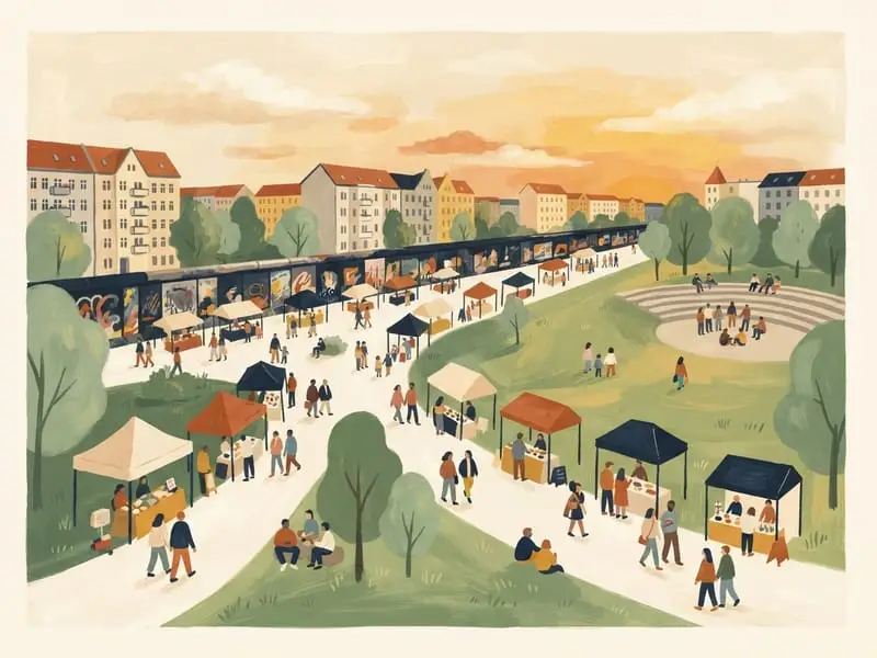 Illustration: Mauerpark and the Sunday flea market