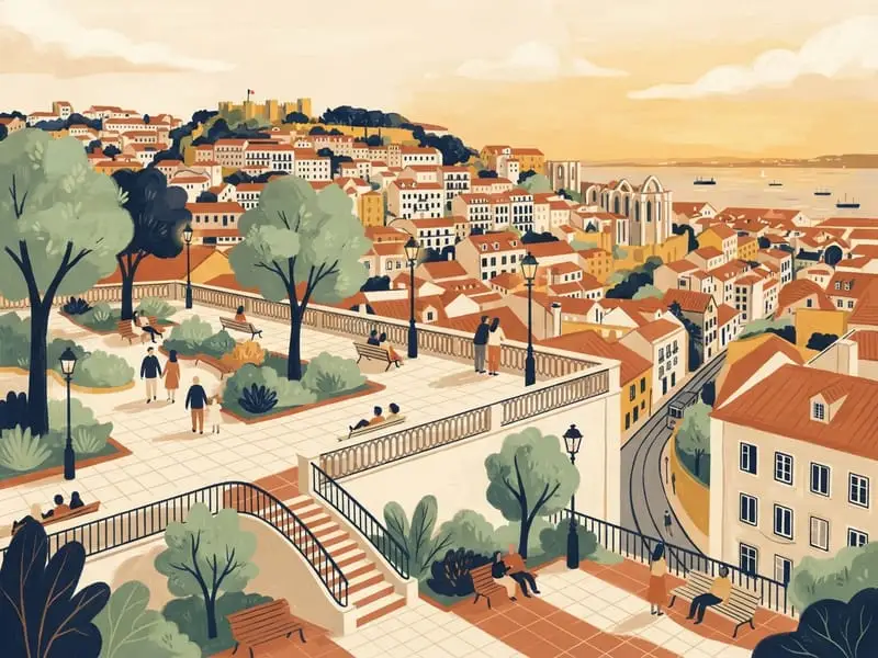 Ilustración: Miradouro de São Pedro de Alcântara
