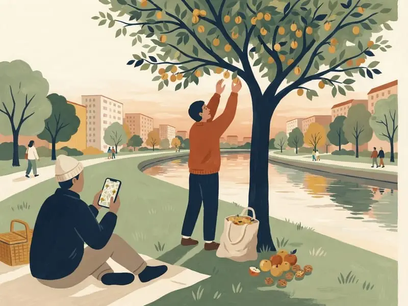 Illustration: Fruit from public trees, with the Mundraub map