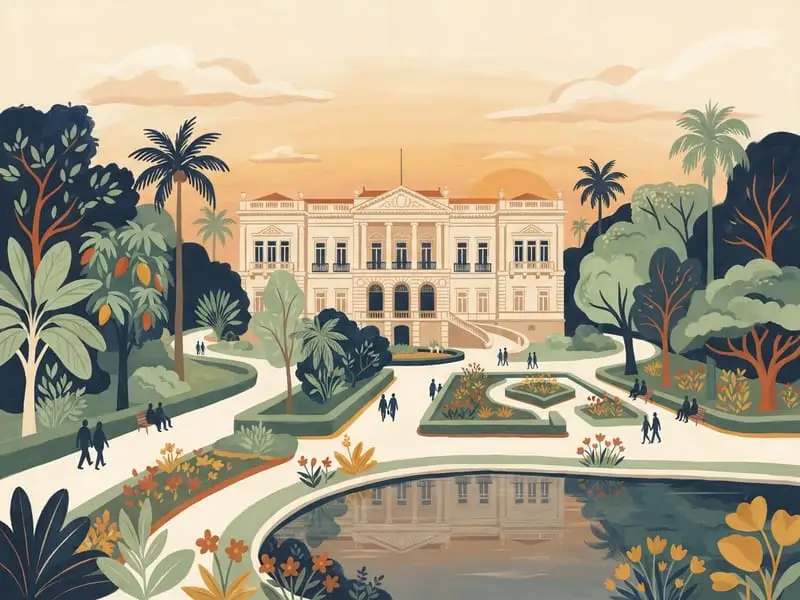 Ilustración: Museu da República y jardines del Palacio do Catete