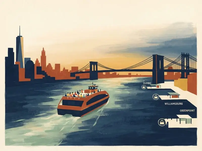 Ilustração: NYC Ferry, rota do East River
