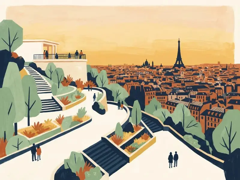 Illustration: Parc de Belleville and the Willy Ronis viewpoint