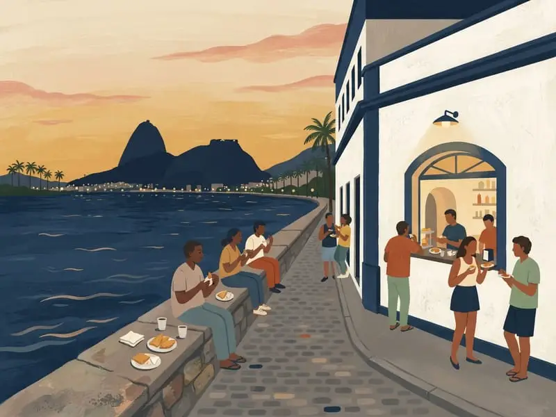 Ilustración: Un pastel en el muro del Bar Urca
