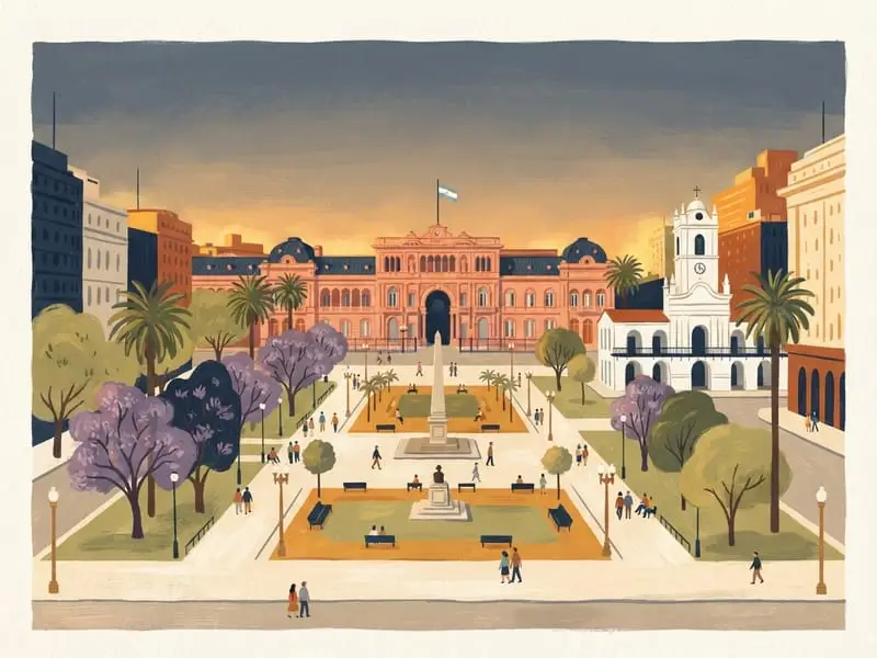 Illustration: Plaza de Mayo and the Casa Rosada