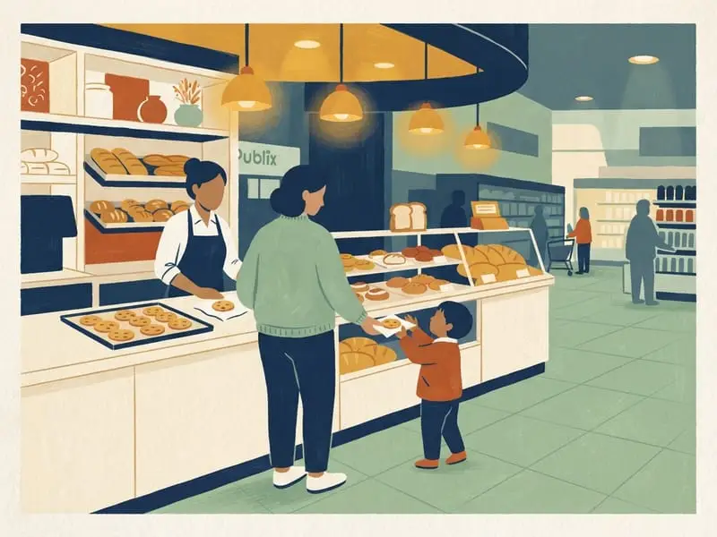Ilustração: Biscoito grátis para crianças no Publix