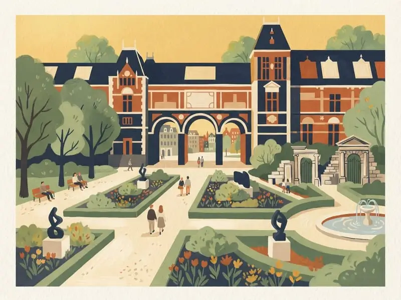 Illustrazione: Giardini e passaggio del Rijksmuseum
