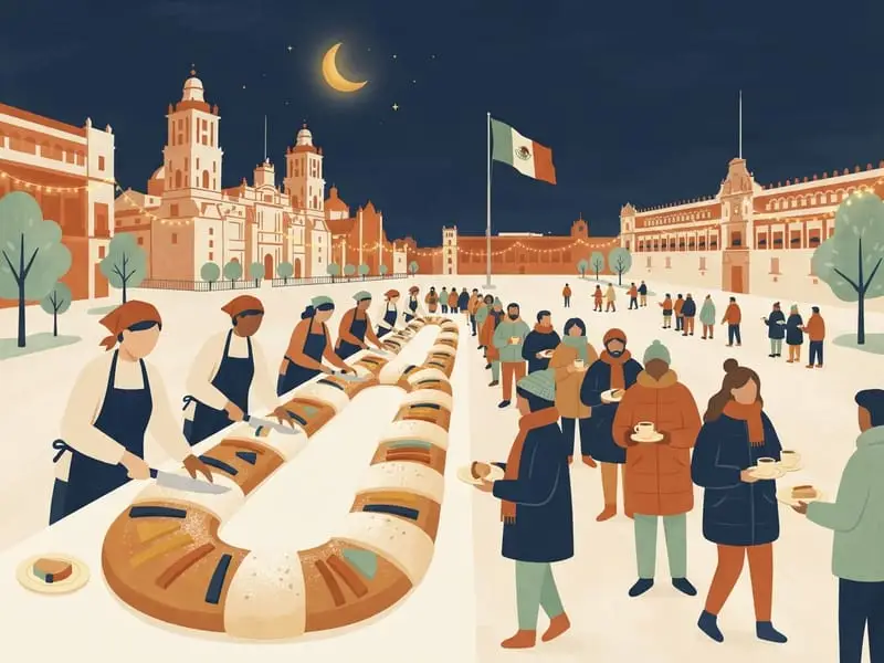 Illustration: Giant Rosca de Reyes in the Zócalo