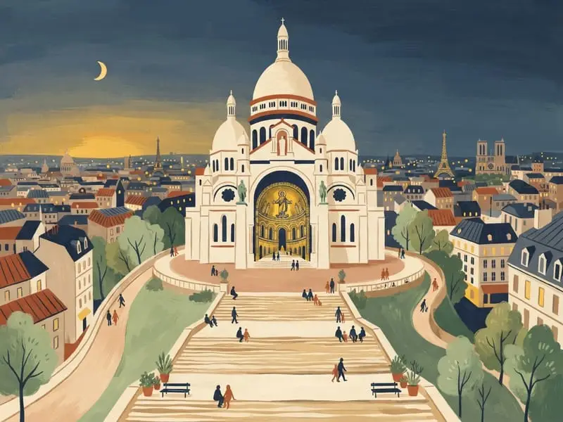 Illustration: Sacré-Cœur Basilica and its steps
