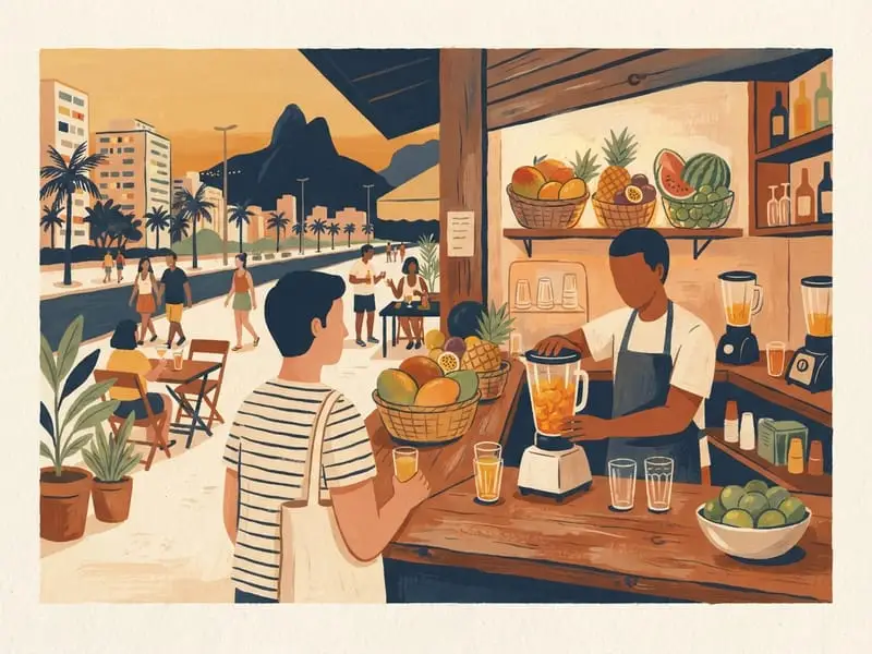 Ilustración: Zumo de fruta natural hecho al momento