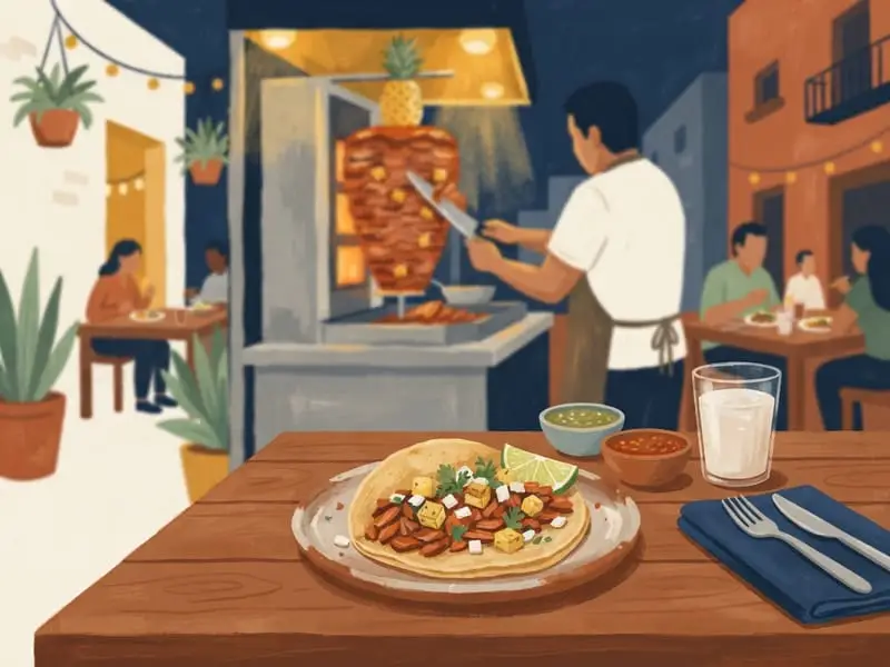 Illustration: Taco al pastor at El Tizoncito