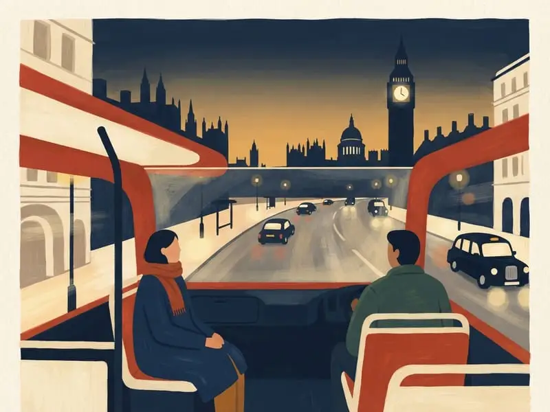 Illustrazione: Autobus a due piani, primo sedile del piano di sopra