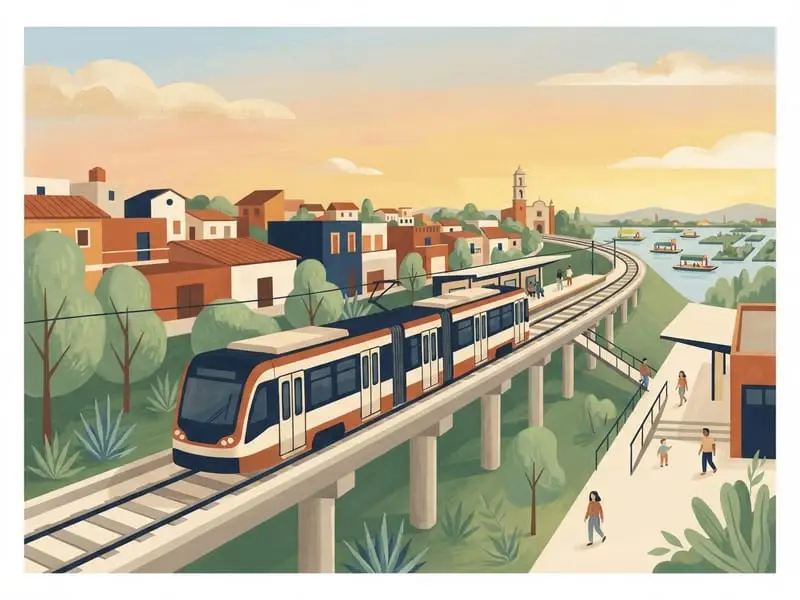 Illustration: Tren Ligero to Xochimilco
