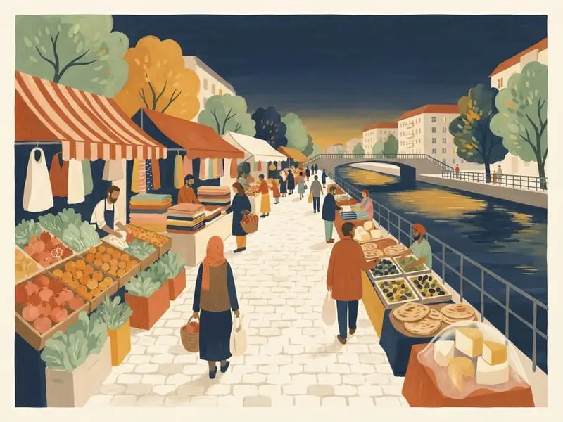 Illustration: Turkish Market on Maybachufer
