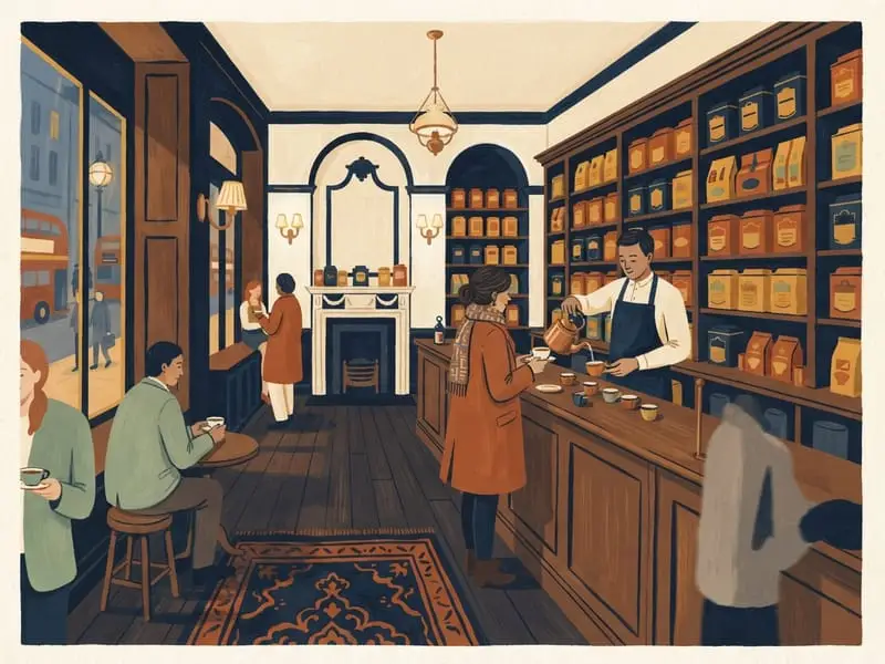 Ilustración: Té en la barra de degustación de Twinings
