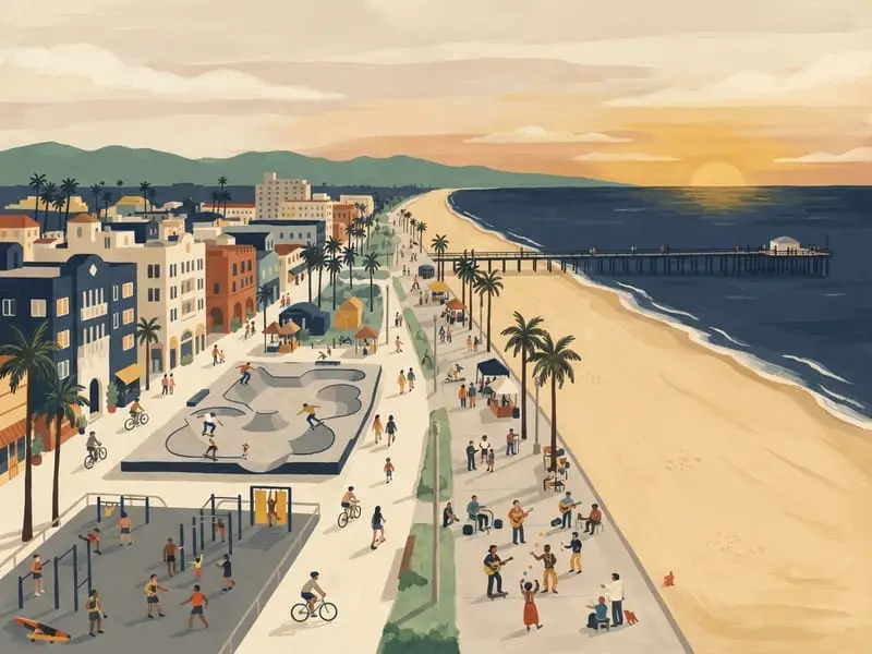 Illustration: Venice Beach and Ocean Front Walk