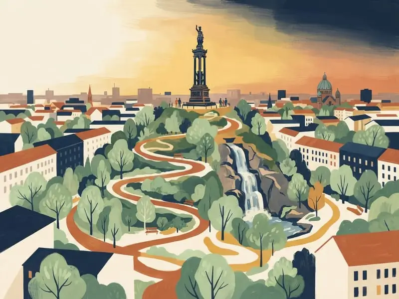 Illustration: Viktoriapark and the Kreuzberg hill