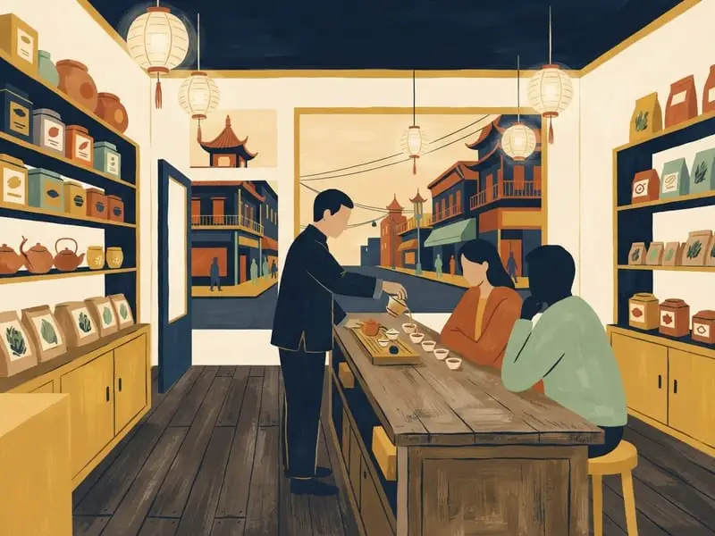 Ilustração: Degustação de chá na Vital Tea Leaf