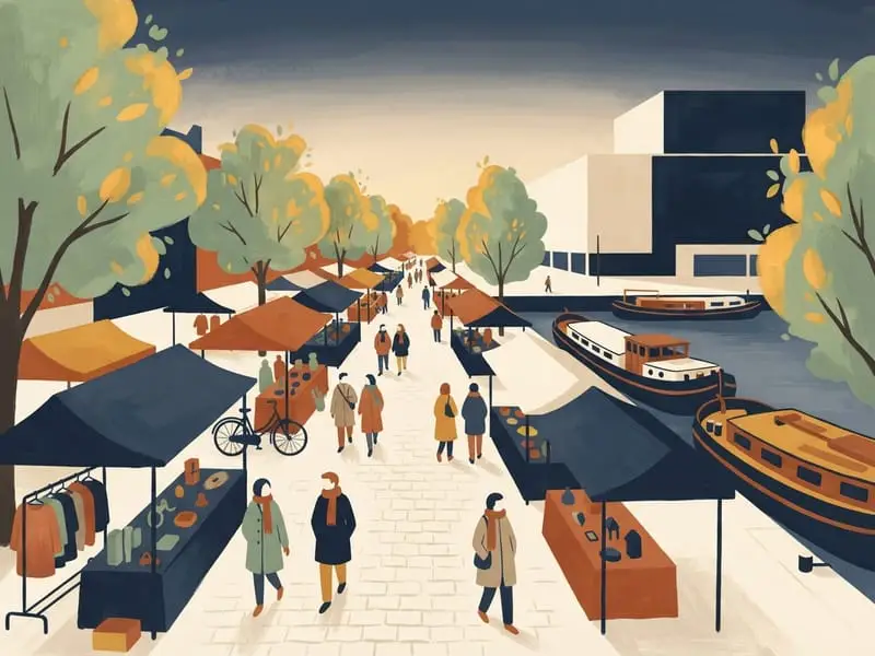 Illustrazione: Mercato delle pulci di Waterlooplein