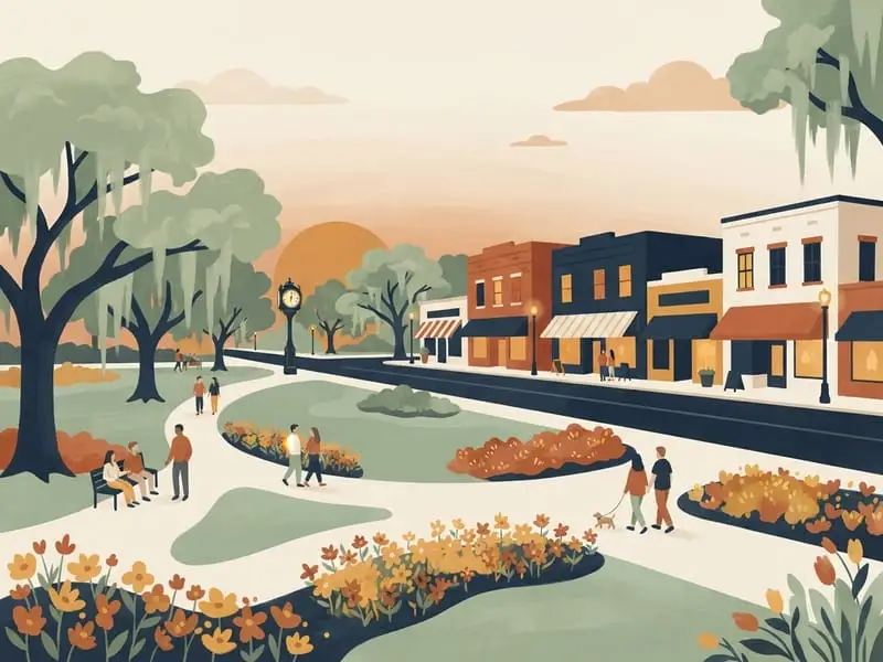 Illustration: Central Park and Park Avenue, Winter Park